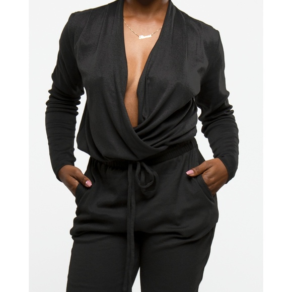 HEAVEN SENT BLACK LONG SLEEVE JUMPSUIT - Picture 3 of 3